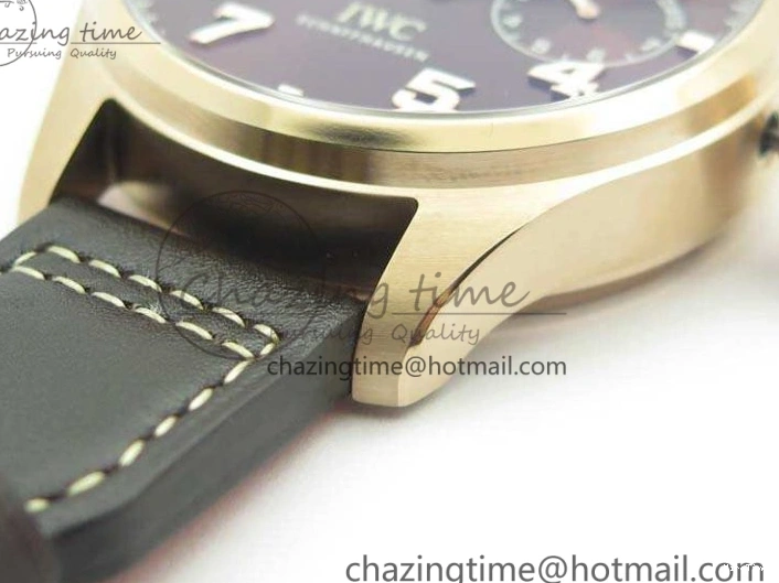MIROTIME 0202 Popular Big Pilot Real PR IW502706 RG YLF 1:1 Best Edition Brown Dial On Calfskin Strap A 7223